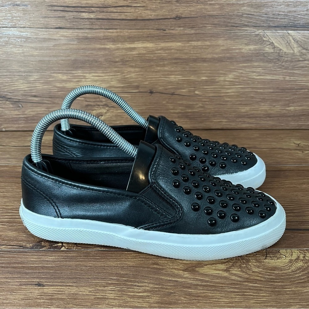Coach Chrissy Rivets Black Leather‎ Studded Slip-On Sneakers Women’s Size 6.5 - Picture 11 of 11